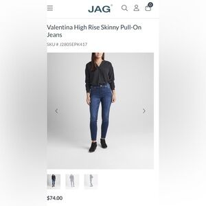 JAG Valentina High Rise Skinny Pull-On Jeans